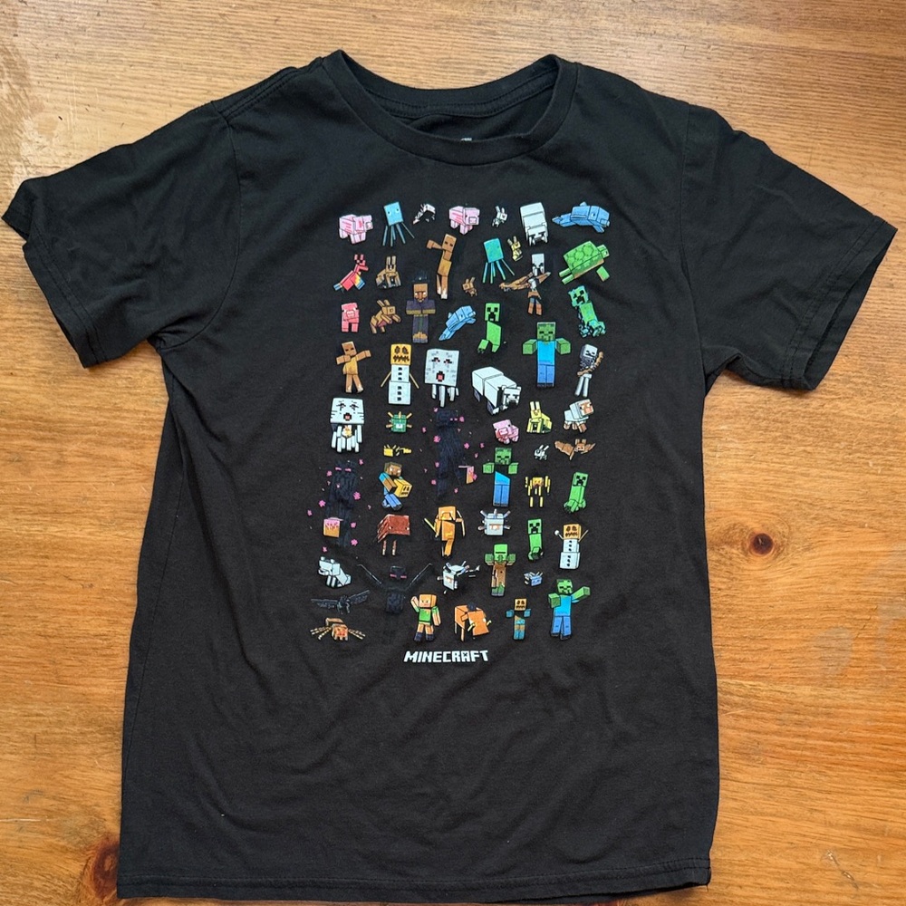 Minecraft Kids Black Short Sleeve Character Tee